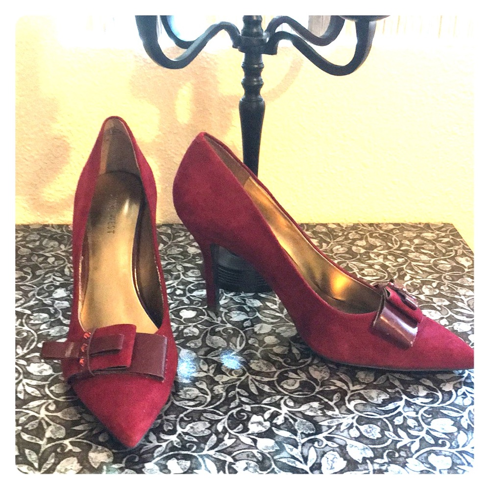 Nine West Red Suede Heels